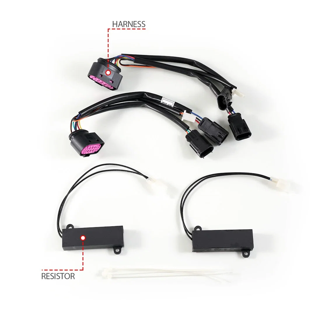 111595 – ANZO Headlight Assembly, LED Bulb Projector Beam Plank Style High Beam/ Low Beam LED White/ Amber Clear Lens...